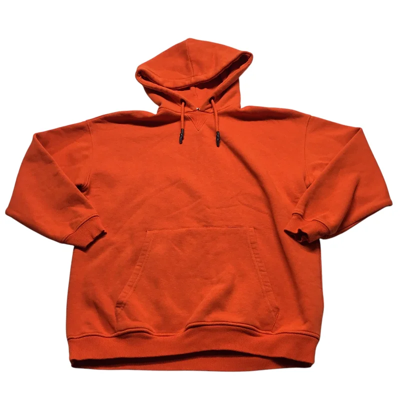 Sweatshirts with wide sleeves -Sweatshirt Hoodie By Zara In Orange, Size: S