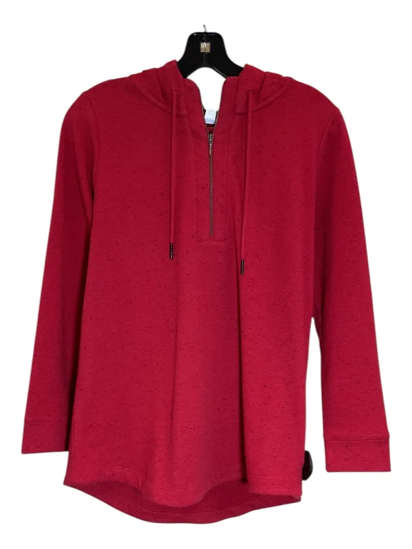 White sweatshirts with button trim -Sweatshirt Hoodie By J. Jill In Red, Size: Sp