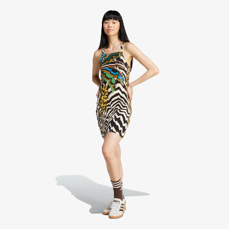 running shorts lightweight -ADIDAS ORIGINALS | WMN'S X FARM RIO 3-STRIPES MINI DRESS { CRYSTAL SAND