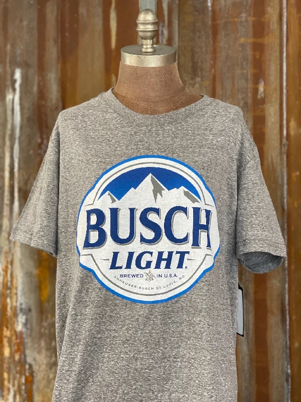 summer vintage t-shirts -Busch Light Graphic Tee- Heather Grey