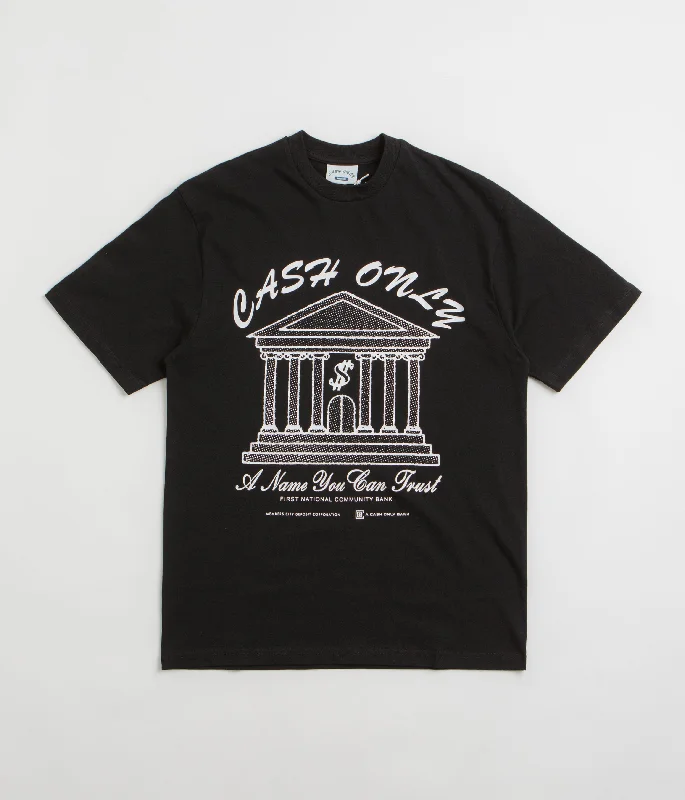 wide leg pants summer -Cash Only Bank T-Shirt - Black