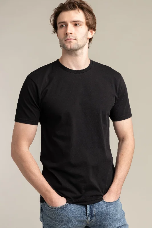 workout t-shirts breathable fabric -Classic Organic Tee - Deep Black