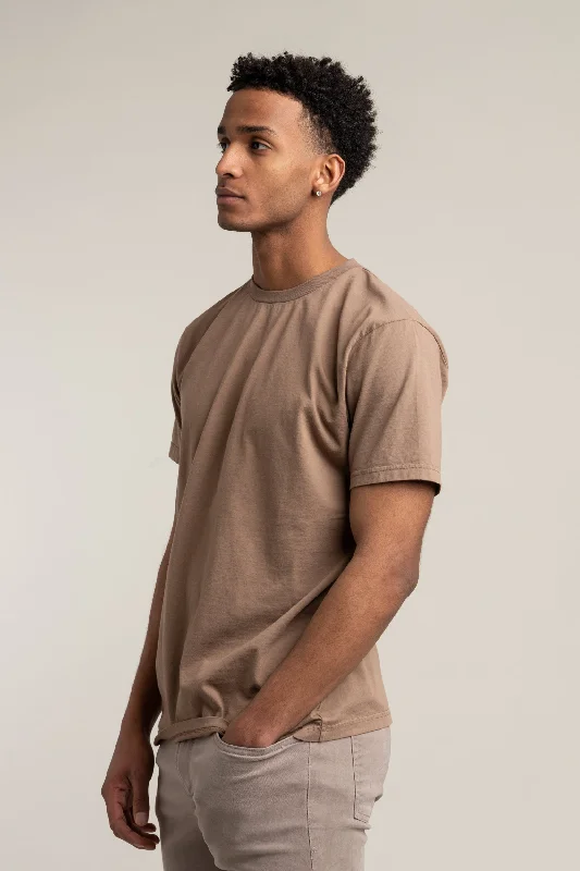 youth t-shirts trendy style -Classic Organic Tee - Warm Taupe