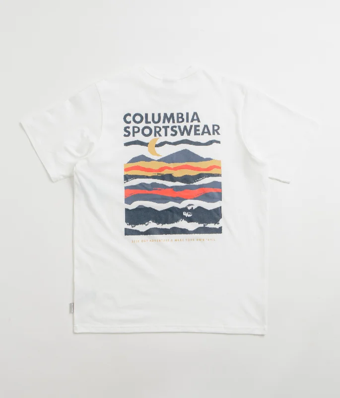 track pants athletic wear -Columbia Explorers Canyon Back T-Shirt - White / Torn Moonscape