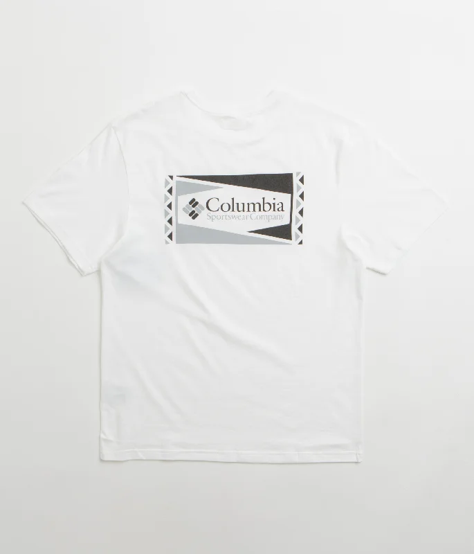 trendy boho t-shirts -Columbia North Cascades T-Shirt - White / Hex Flag