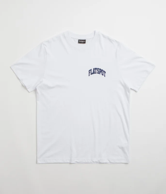 trendy soft t-shirts -Flatspot Collegiate T-Shirt - White