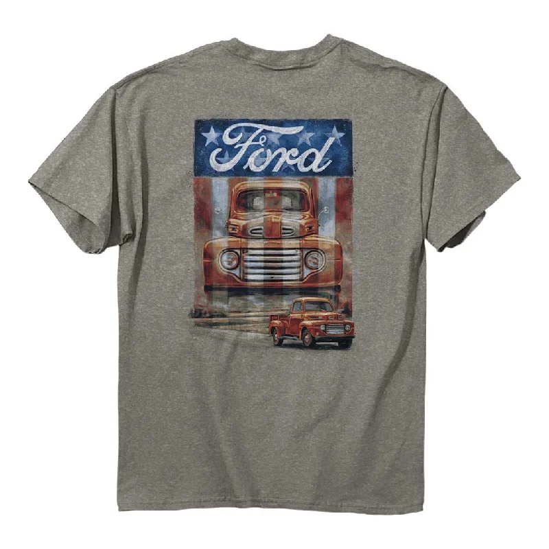 seasonal graphic t-shirts -Ford - F-3 Country Roads Truck T-Shirt