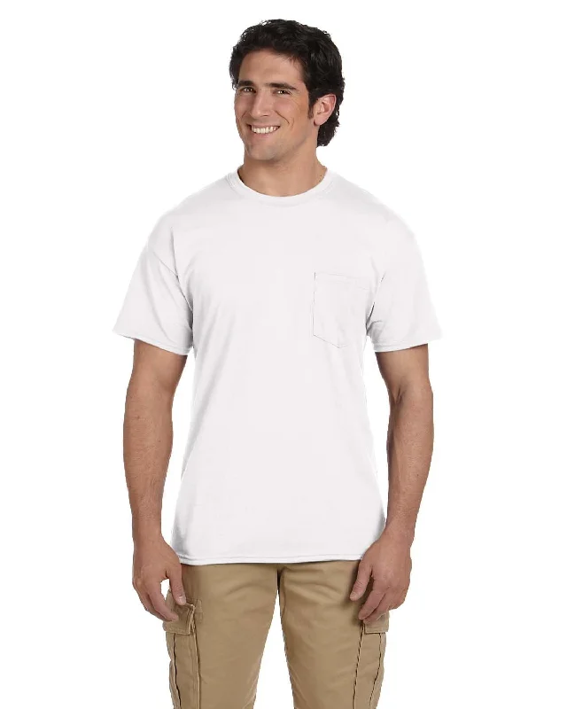 athletic soft t-shirts -Gildan DryBlend 50/50 Pocket T-Shirt | White