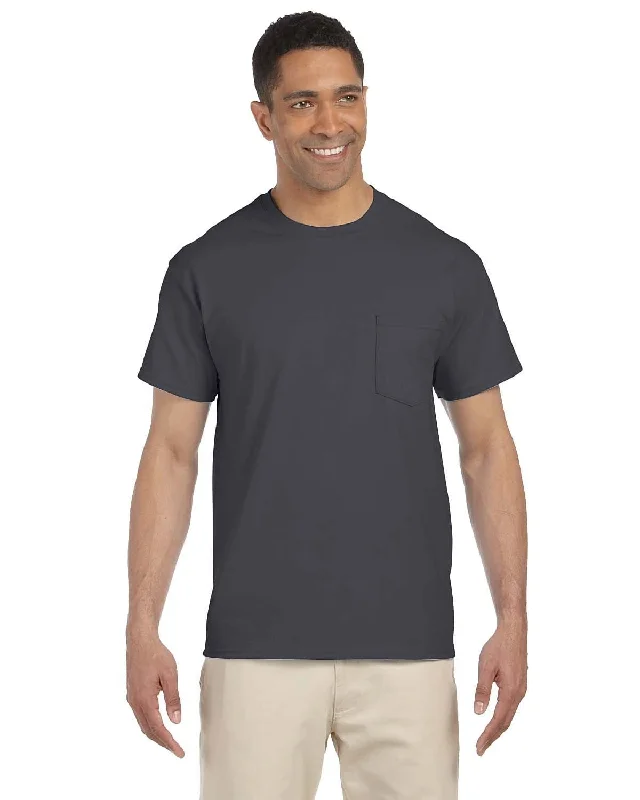 oversized basic t-shirts -Gildan Ultra Cotton Pocket T-Shirt | Charcoal