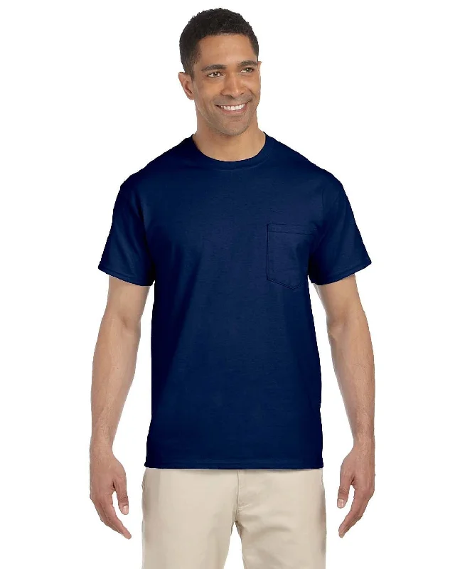 retro vintage t-shirts -Gildan Ultra Cotton Pocket T-Shirt | Navy