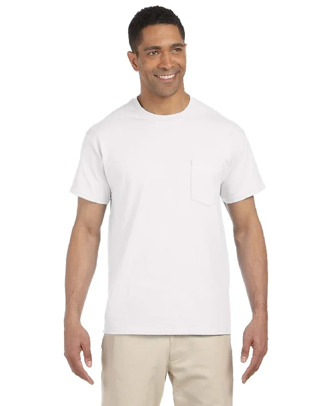 oversized summer t-shirts -Gildan Ultra Cotton Pocket T-Shirt | White