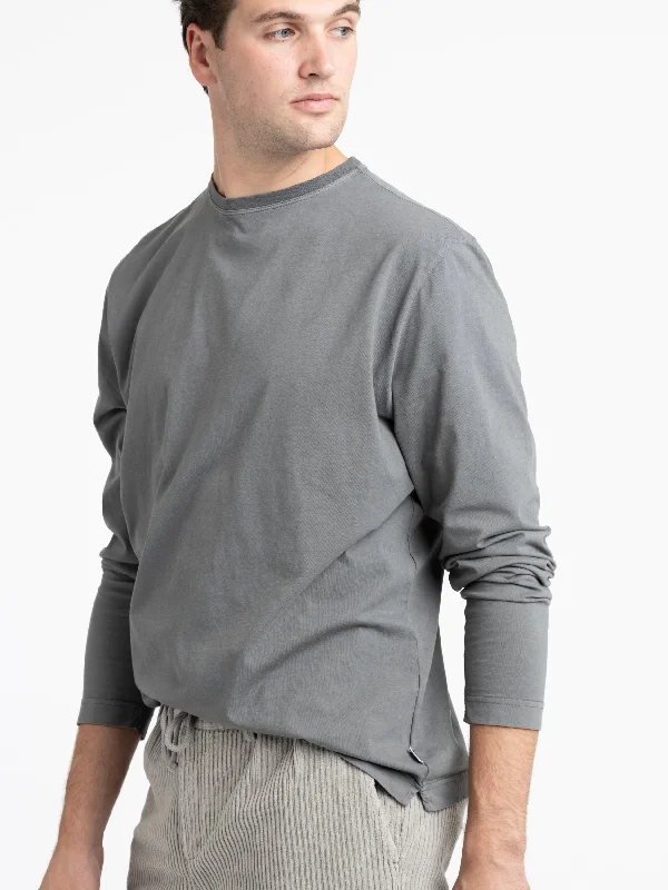 utility pants with pockets -Grey Jersey Cotton Shirt