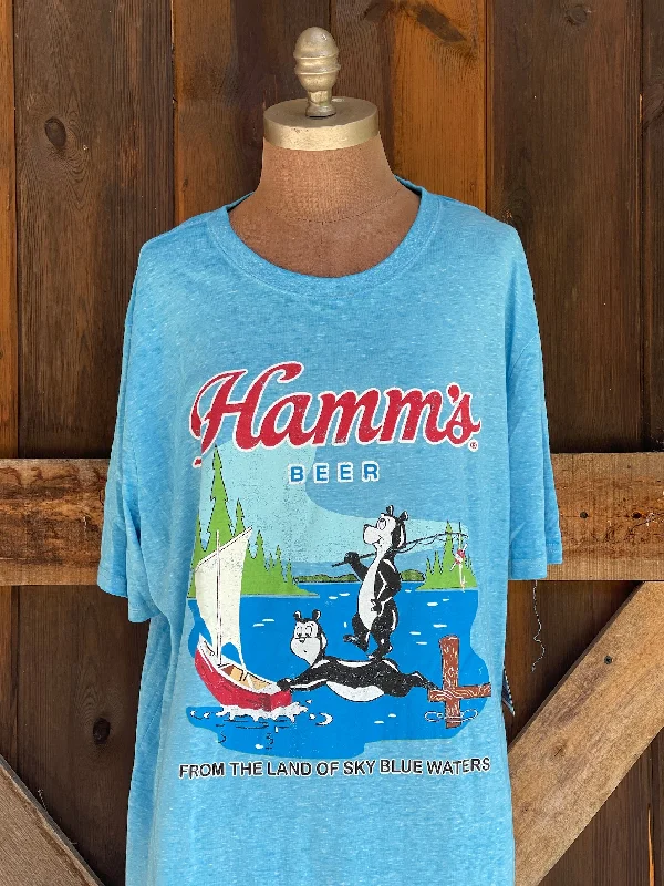 waterproof pants for hiking -Hamm's Sailboat Bear Tee- Sky Blue