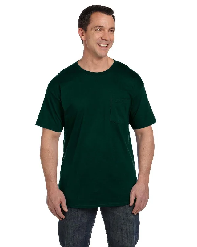 soft funny t-shirts -Hanes Beefy-T Pocket T-Shirt | Deep Forest