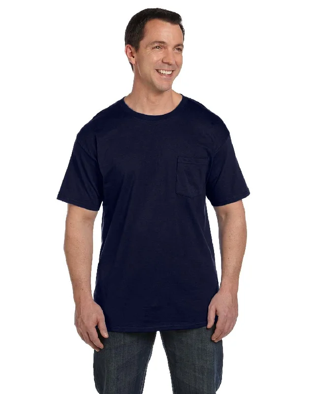 anime t-shirts for teens -Hanes Beefy-T Pocket T-Shirt | Navy