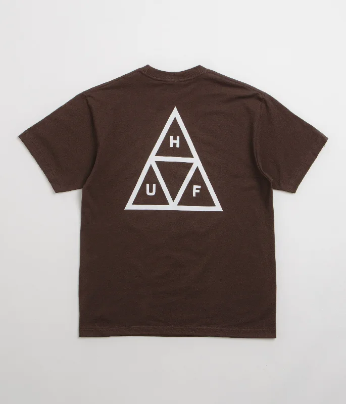 soft casual t-shirts -HUF Set TT T-Shirt - Espresso