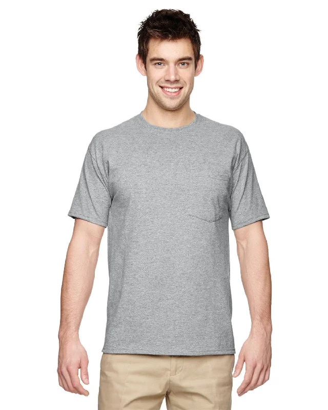 custom design t-shirts online -Jerzees 50/50 Pocket T-Shirt | Athletic Heather