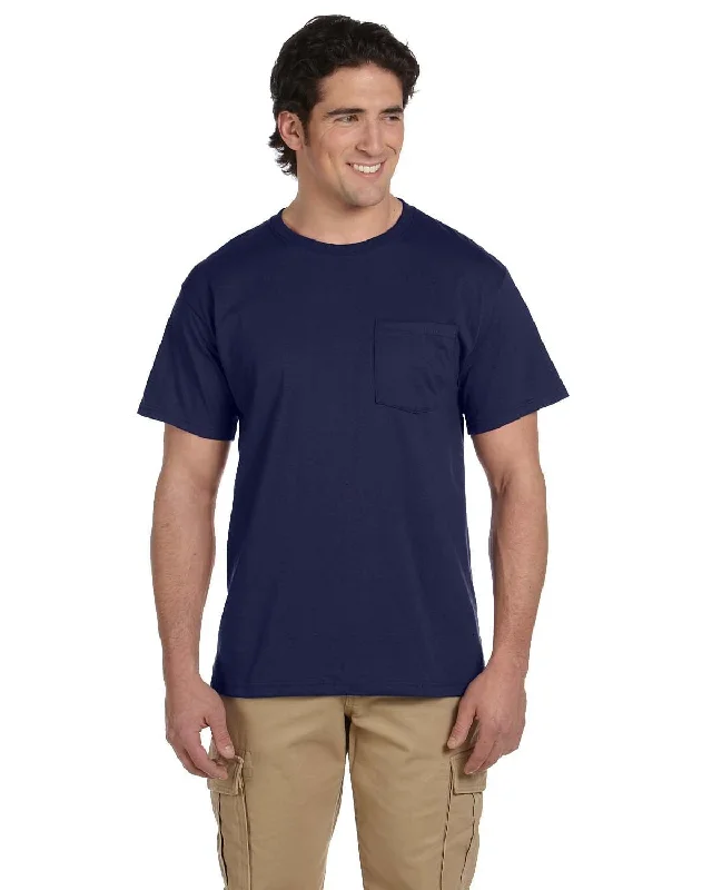 long sleeve t-shirts winter -Jerzees 50/50 Pocket T-Shirt | J Navy