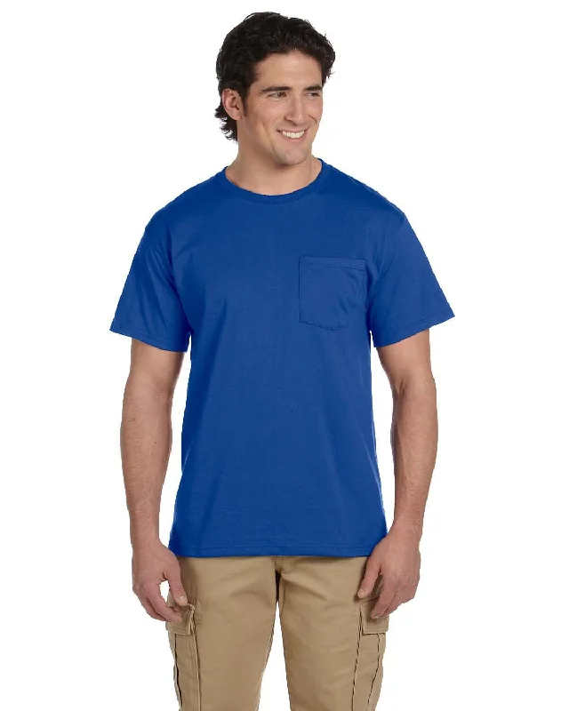 retro summer t-shirts -Jerzees 50/50 Pocket T-Shirt | Royal