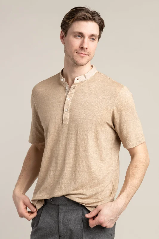 family t-shirts matching set -Light Brown Henley