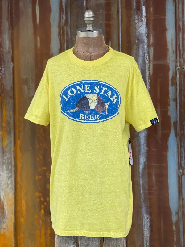 kids soft t-shirts -Lone Star Beer ARMADILLO LUXE Tee- Yellow