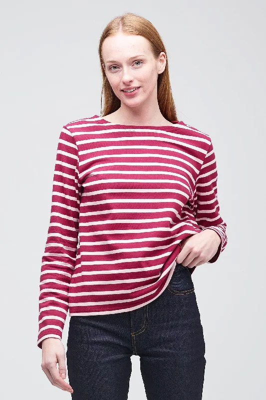 summer street t-shirts -Women's Breton - Burgundy/Ecru