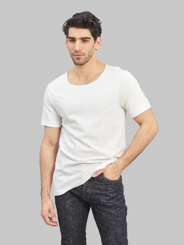 summer trendy t-shirts -Merz b. Schwanen 114 1920s 5.5oz Loopwheeled Classic Fit T-Shirt White