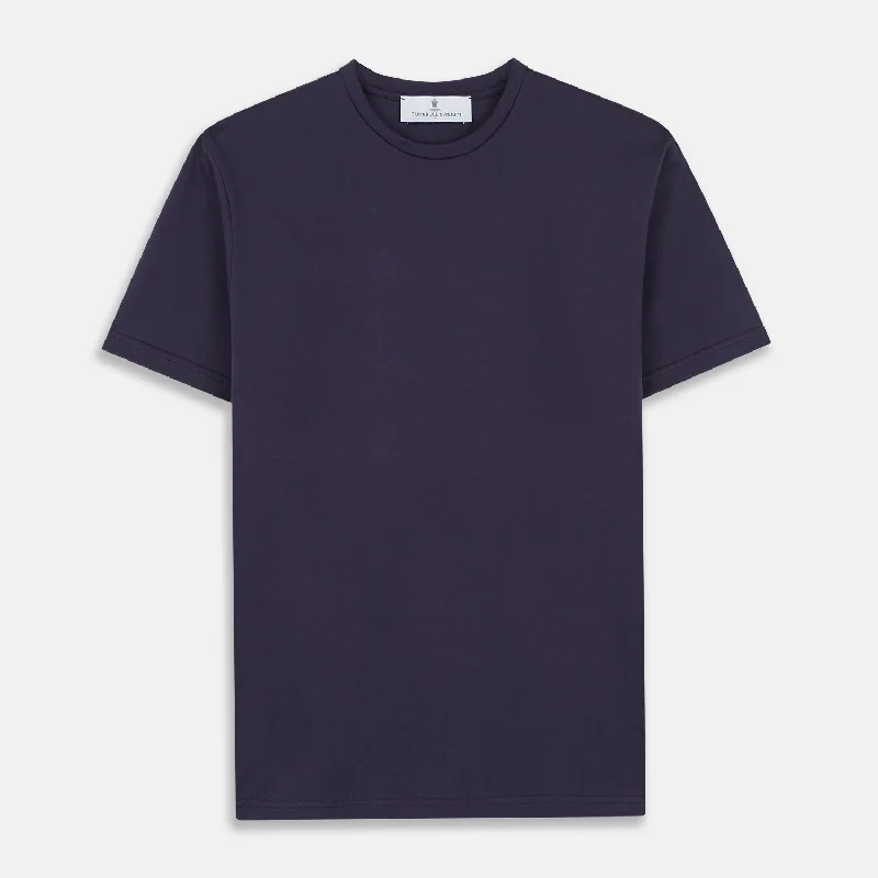 已中断Navy Davey Cotton T-Shirt