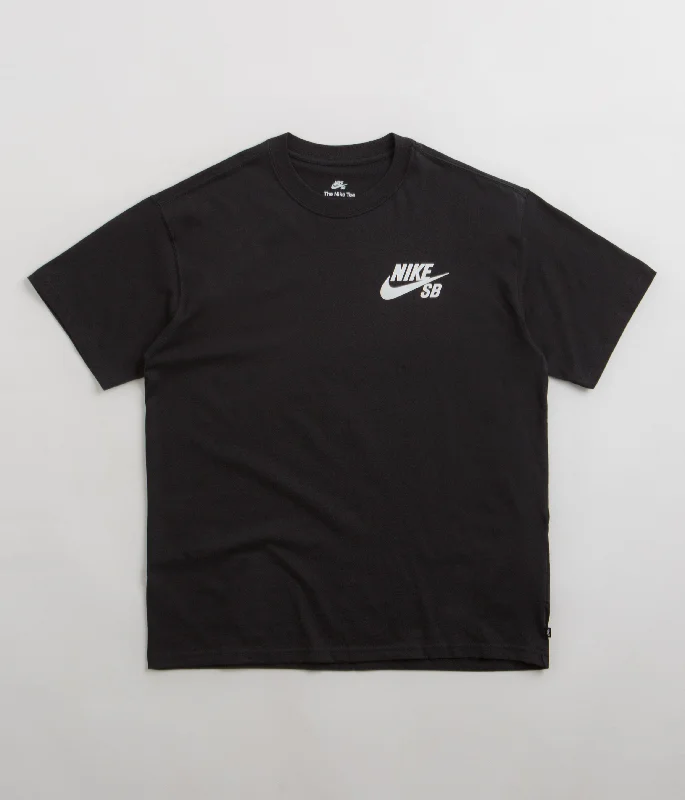 hip hop t-shirts streetwear -Nike SB Logo T-Shirt - Black / Black / White