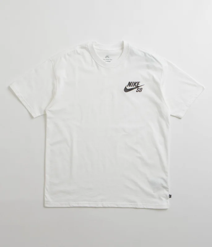 waterproof pants for hiking -Nike SB Logo T-Shirt - White / Black / Black