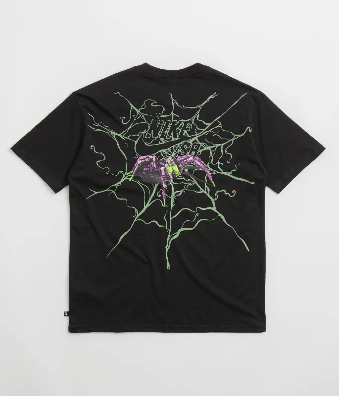 patterned t-shirts geometric print -Nike SB Spider T-Shirt - Black