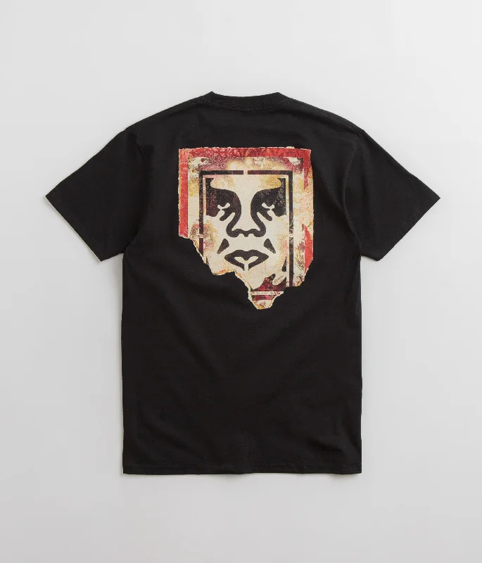 black t-shirts for kids -Obey Ripped Icon T-Shirt - Black