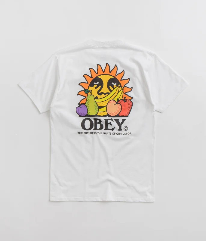 vintage t-shirts 90s style -Obey The Future Is The Fruits Of Our Labour T-Shirt - White