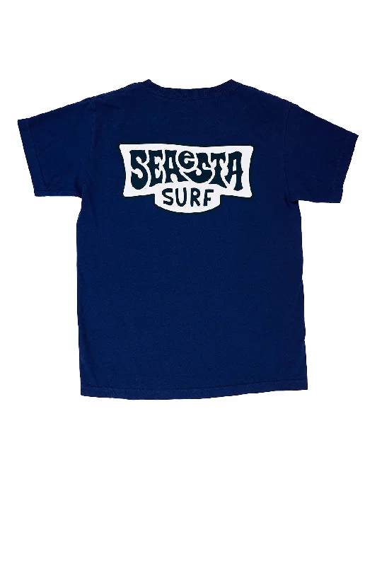 motivational t-shirts uplift words -Patch Tee / Faded Navy Blue / Youth