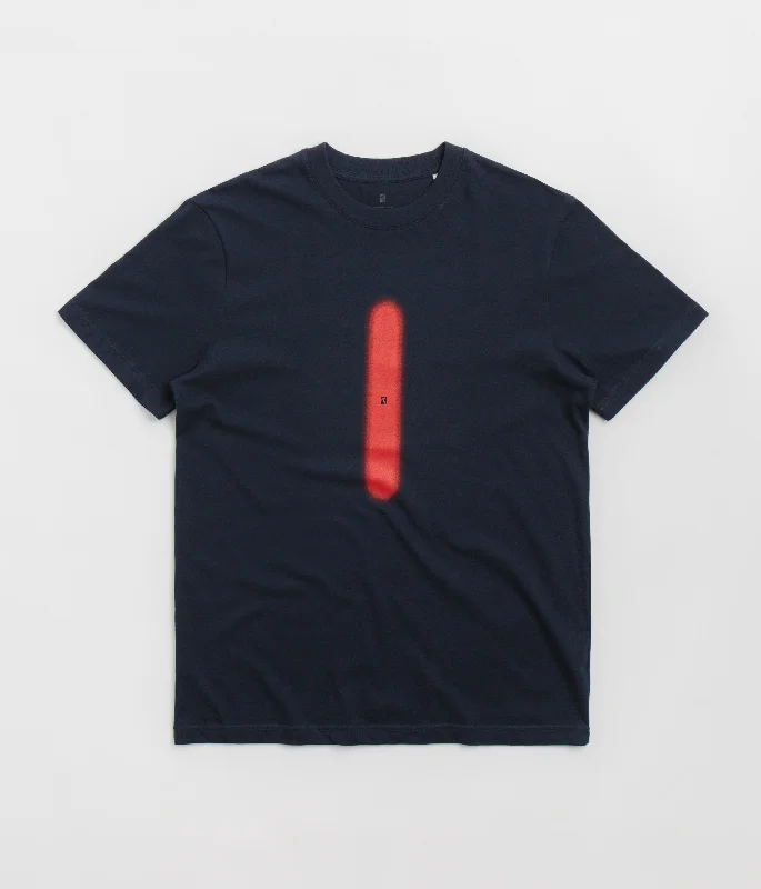 v-neck t-shirts for women -Poetic Collective Neon Spray T-Shirt - Navy