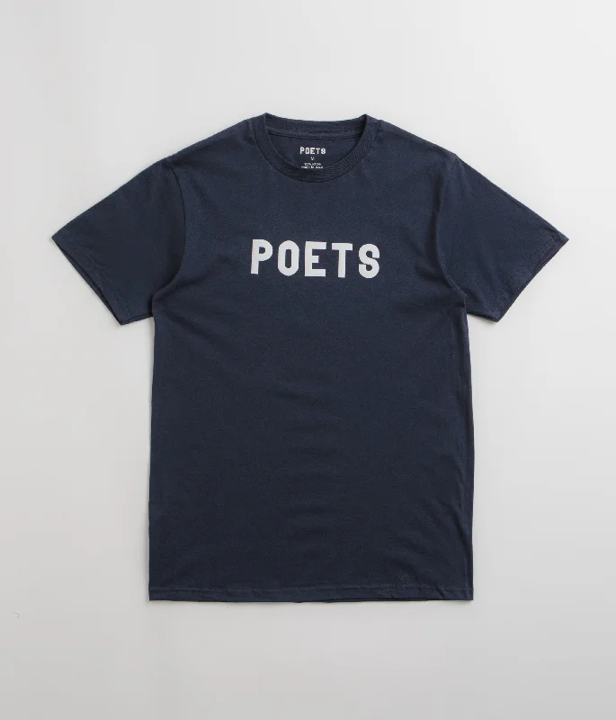 short sleeve t-shirts basic -Poets OG Flocked T-Shirt - Navy