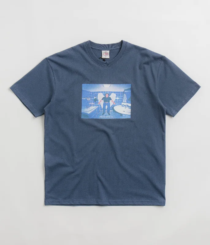 workout t-shirts moisture wicking -Polar Angel Man T-Shirt - Grey Blue