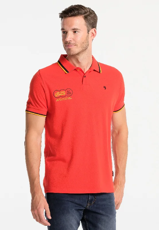 geek t-shirts tech theme -Polo homme rouge, motif arrière