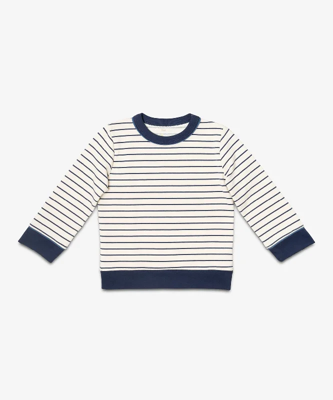 boho soft t-shirts -Remy Sweatshirt, Navy French Stripe