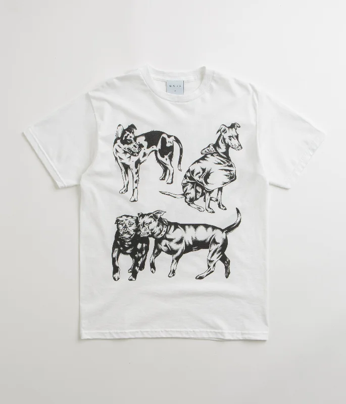 holiday graphic t-shirts -Skateboard Cafe Pooch T-Shirt - White