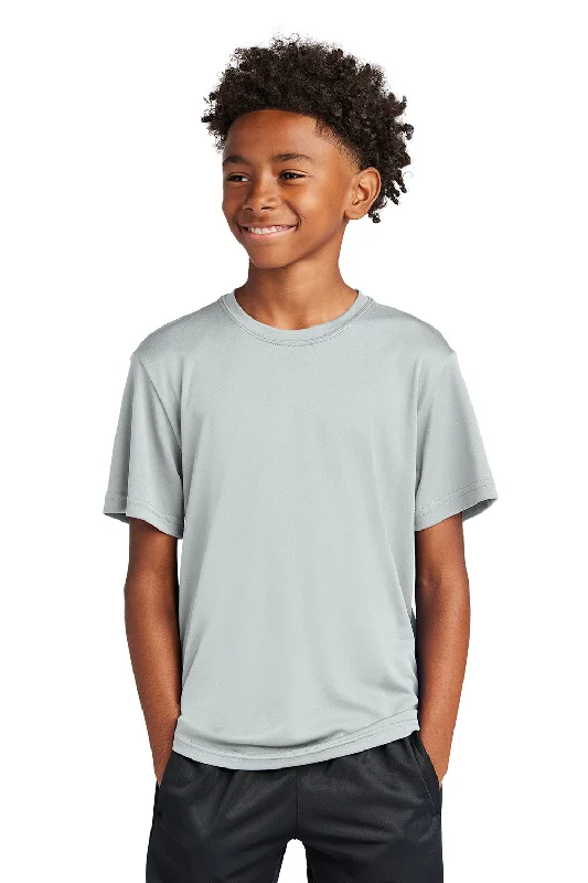 soft trendy t-shirts -Sport-Tek Youth Competitor Moisture Wicking Short Sleeve Crewneck T-Shirt - Silver Grey