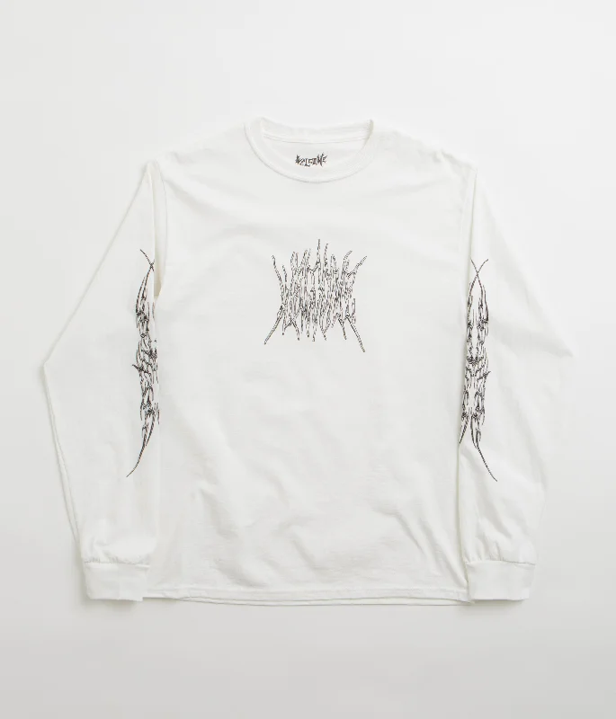 soft trendy t-shirts -Welcome Chasm Long Sleeve T-Shirt - White