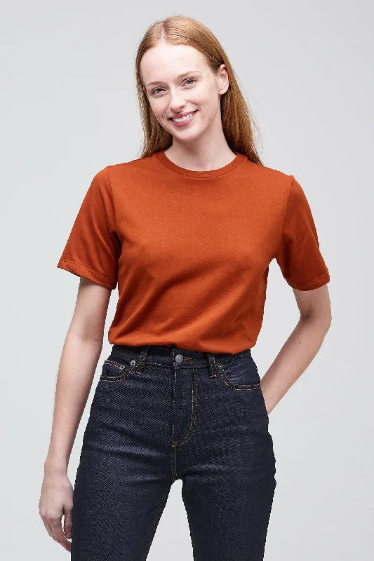 work pants durable fabric -Women's Short Sleeve T Shirt - Cinnamon