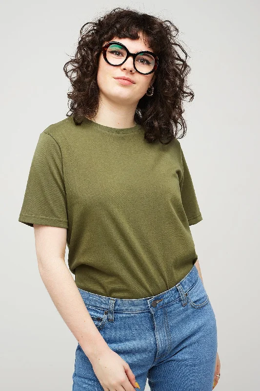 street trendy t-shirts -Women's Short Sleeve T Shirt - Olive