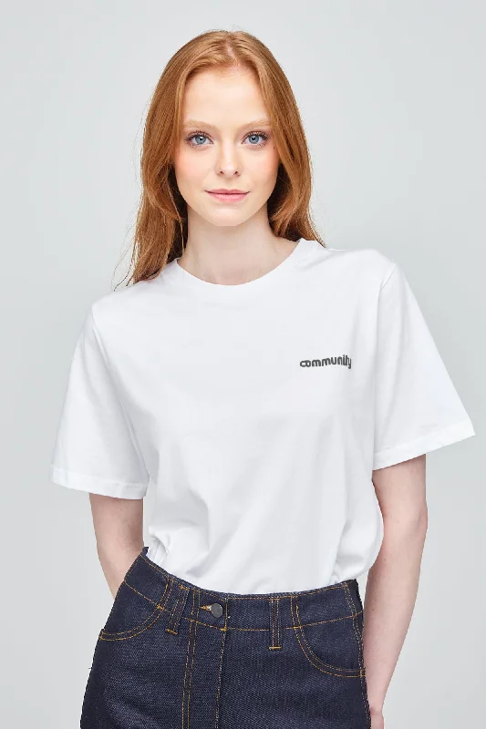 basic vintage t-shirts -Women's Short Sleeve Logo T Shirt - White/Black