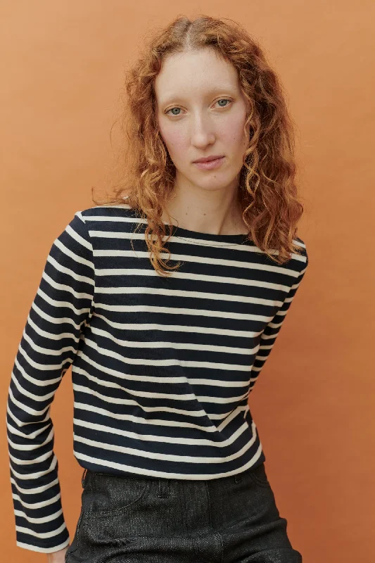 oversized t-shirts for women -Women's Breton - Navy/Ecru