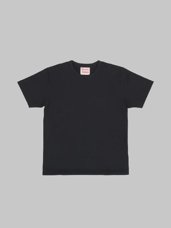 basic trendy t-shirts -Wonder Looper Triple Heavyweight Tsuriami Crewneck T-Shirt Black