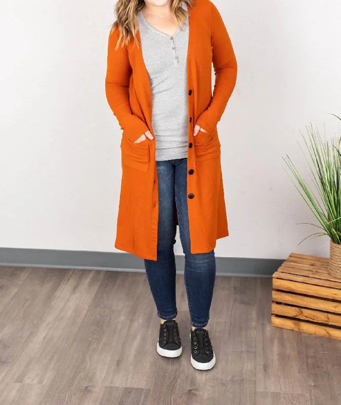 Cardigan for rainy seasons -Colbie Cardigan In Pumpkin