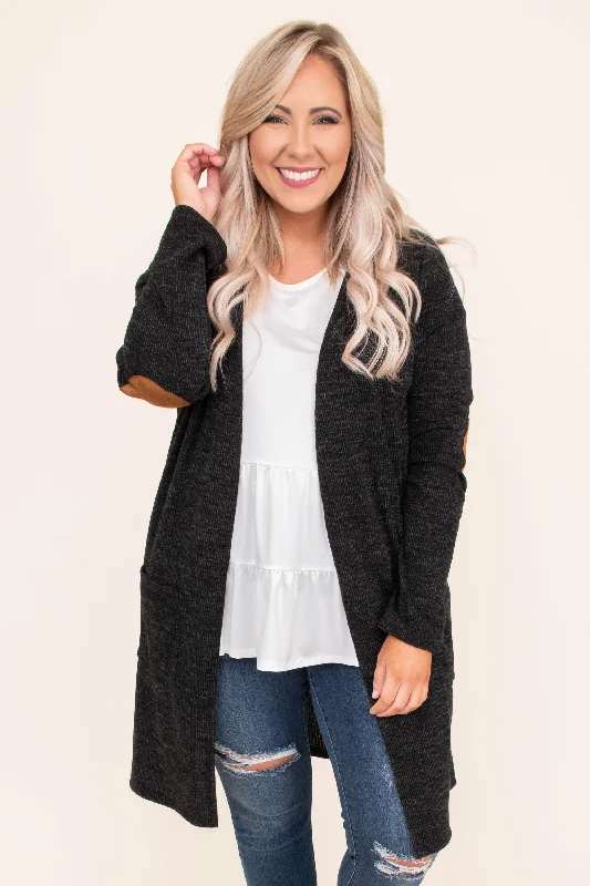 Lightweight cardigan for fall nights -Cuddle Weather Cardigan, Black