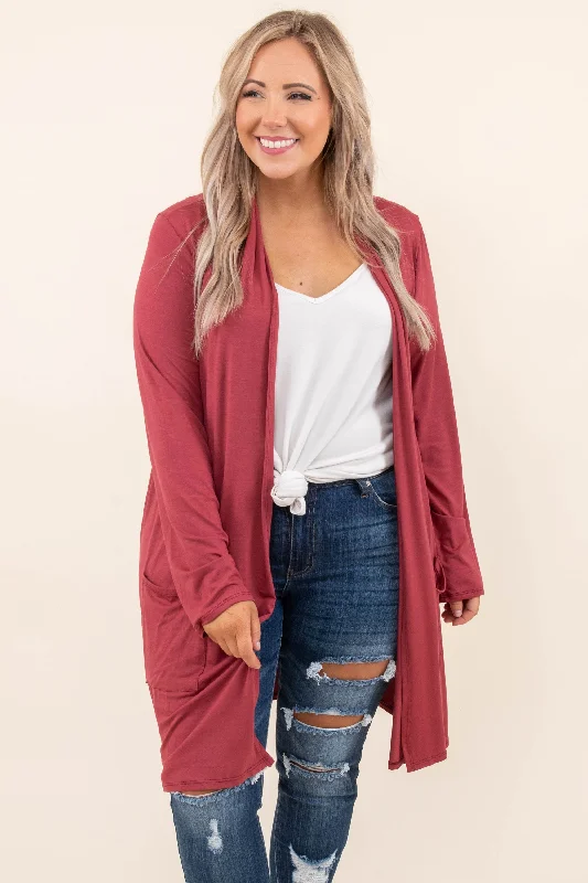 Pink cardigan for Valentine’s Day -Feeling Carefree Cardigan, Apple Butter